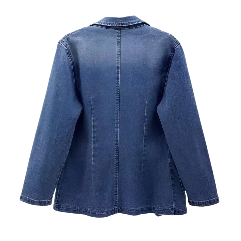 Donna - Blazer in denim contemporaneo - Elegante e versatile - Perfetto per ogni occasione - Must-have per il vostro guardaroba