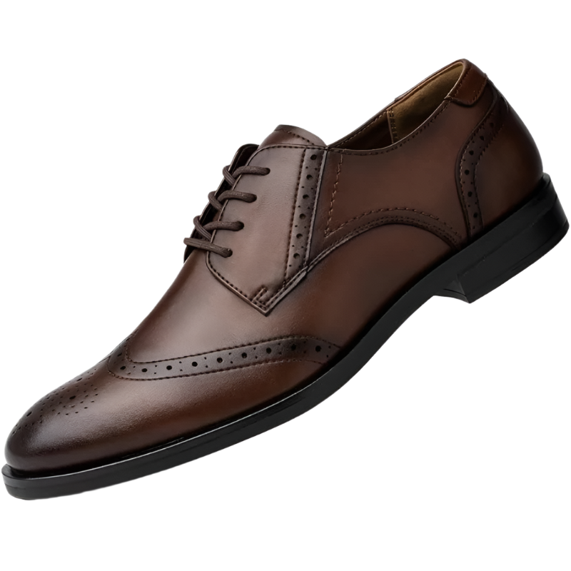 Scarpe Oxford formali da uomo – Scarpe Derby con lacci e punta semplice con colletto imbottito sul tallone per il massimo comfort