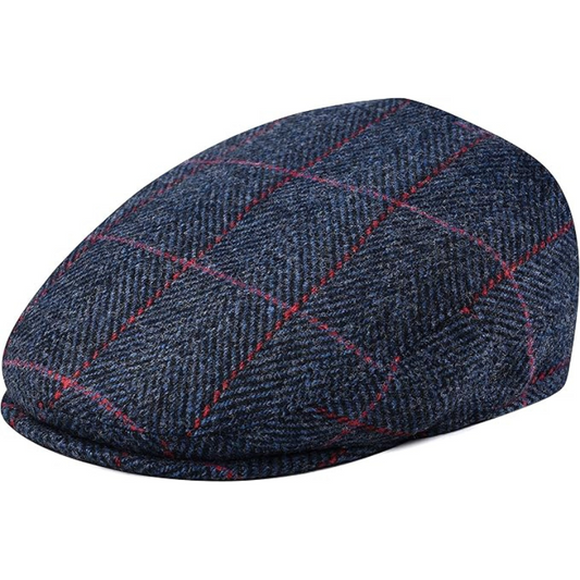 Berretto piatto Gatsby in tweed di lana da uomo - Classico cappello da golf Newsboy Ivy